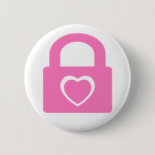 love locked down. 6 cm round badge (Front)