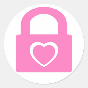 love locked down classic round sticker