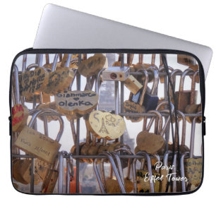Love Locks and Eiffel Tower. Paris. France. Laptop Sleeve