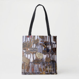 Love Locks and Eiffel Tower. Paris. France. Tote Bag