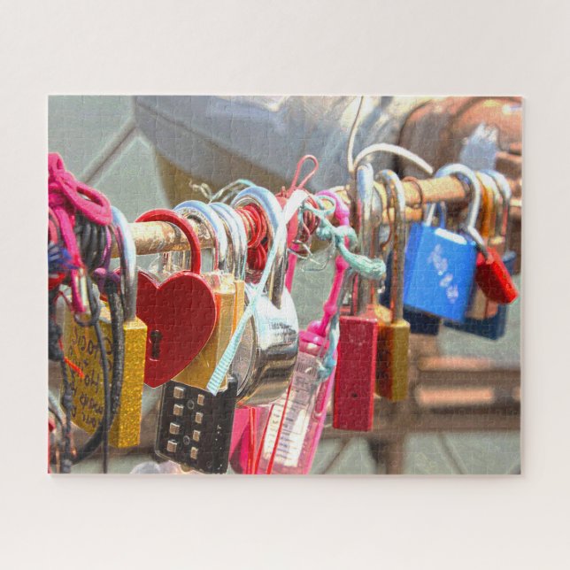 Love Locks Brooklyn Bridge New York. Jigsaw Puzzle (Horizontal)