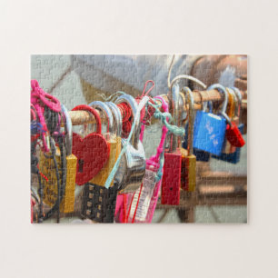 Love Locks on Brooklyn Bridge. Jigsaw Puzzle
