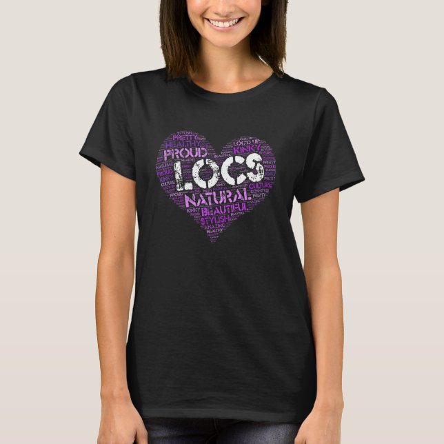 Love Locs Purple Heart T-Shirt (Front)