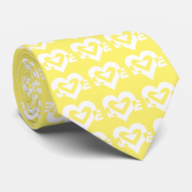 Love Logo, Yellow and White Tie (Rolled)