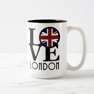 LOVE London 15oz (UK flag) Two-Tone Coffee Mug