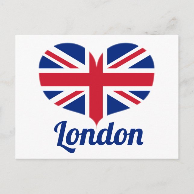 Love London | Heart Shaped UK Flag / Union Jack Postcard (Front)