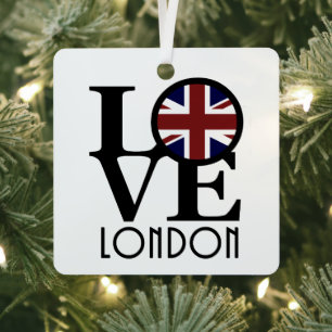 LOVE London (UK flag)  Metal Tree Decoration