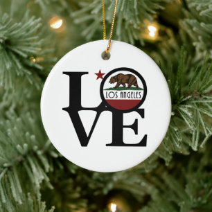 LOVE Los Angeles California  Ceramic Ornament