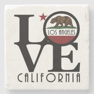 LOVE Los Angeles California Stone Coaster