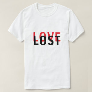 LOVE & LOST Overlap Typography Design T-Shirt