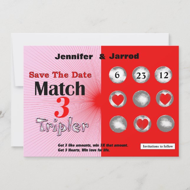 Love Lotto Scratch Off Save the Date Announcement (Front)