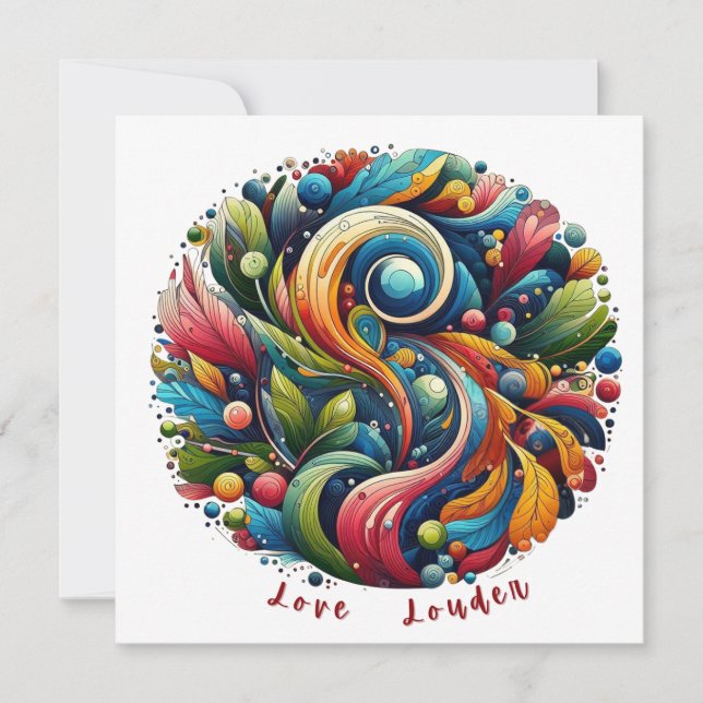 Love Louder Abstract Flat Card (Front)