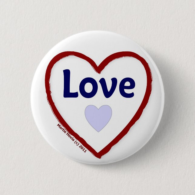 Love Love 6 Cm Round Badge (Front)