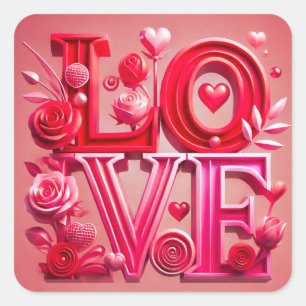 LOVE - Love for Valentines Day Square Sticker