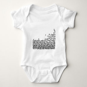 love love love baby bodysuit