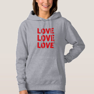 Love Love Love – Bold Valentine Typography Design Hoodie