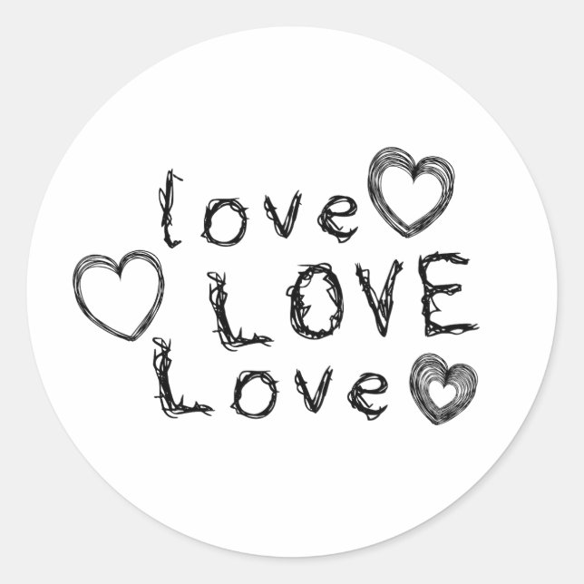 Love, Love, Love  Classic Round Sticker (Front)