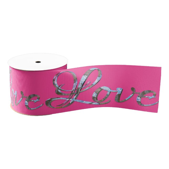 Love Love Love Elegant Pink Grosgrain Ribbon (Spool)