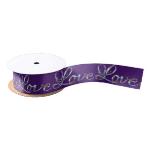 Love Love Love Elegant Royal Purple Satin Ribbon