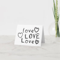 Love, Love, Love in Scratchy Writing Greeting 