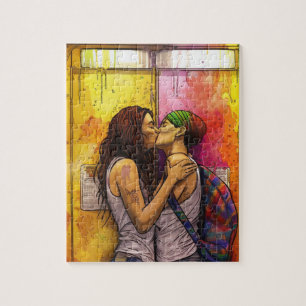 Love Love Love   Lesbian Pride Jigsaw Puzzle