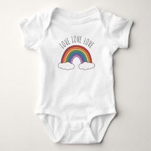 Love Love Love Rainbow Baby Bodysuit