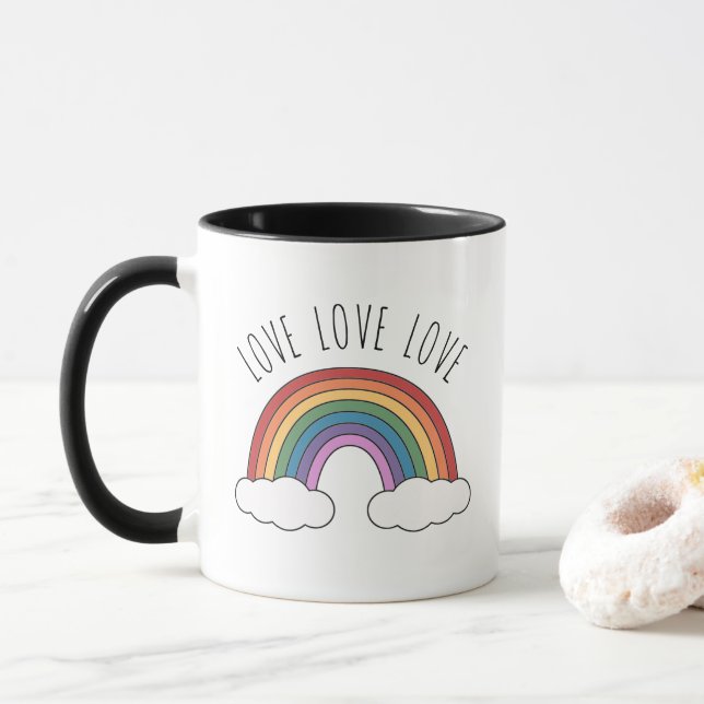 Love Love Love Rainbow Mug (With Donut)