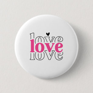 Love Love Love Valentines Day T Shirt 6 Cm Round Badge