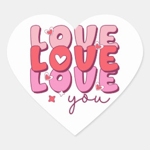 Love Love Love You Romantic Heart Heart Sticker
