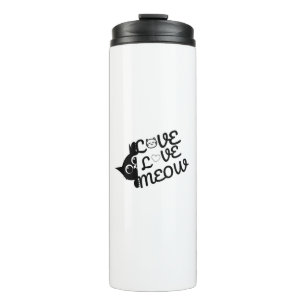 Love Love Meow Cute Cat Thermal Tumbler