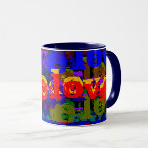 Love Love Modern Colourful Urban Text Art Mug