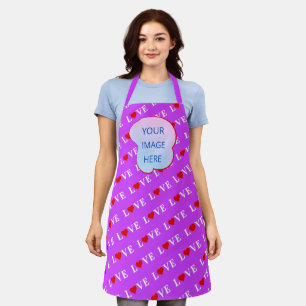 Love, love you, heart shape, personalise photo apron