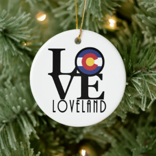 LOVE Loveland Colorado Ceramic Ornament