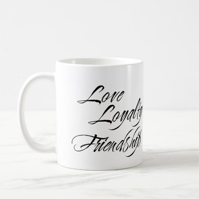 LOVE LOYALTY FRIENDSHIP custom photo bridal gift Coffee Mug (Left)
