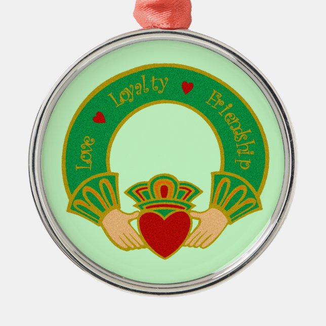 Love Loyalty Friendship Irish Valentine Metal Ornament (Front)