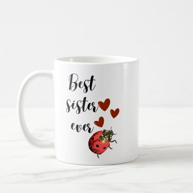Love & Luck: Cute Ladybug Mug for Your Sister (Left)