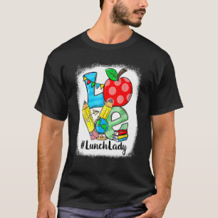 Love Lunch Lady Apples Back To School Cafeteria Wo T-Shirt