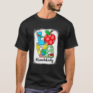 Love Lunch Lady Apples Back To School Teacher Stud T-Shirt