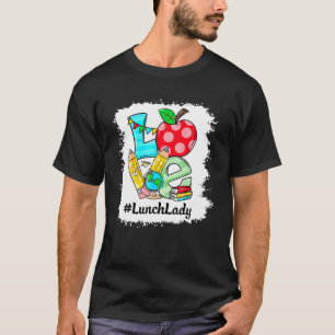 Love Lunch Lady Apples Funny Back To School Teache T-Shirt