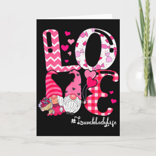Love Lunch Lady Funny Couple Gnomes Valentine Day Card