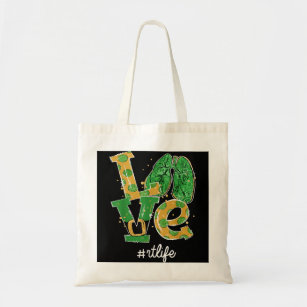 LOVE Lung Respiratory Therapy RT Life St Patrick's Tote Bag