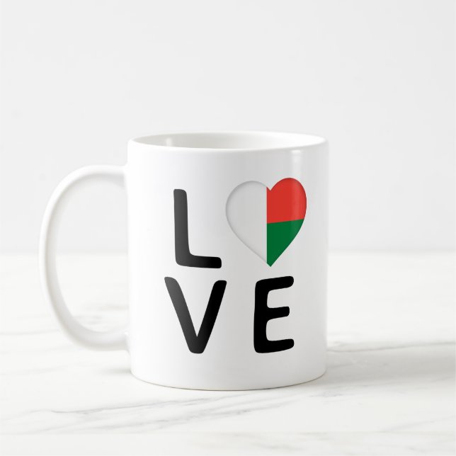 Love - Madagascar Flag Coffee Mug (Left)