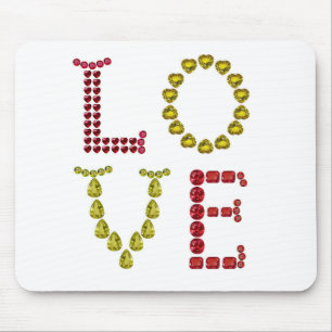 Love made with Gemstones Mouse Pad
