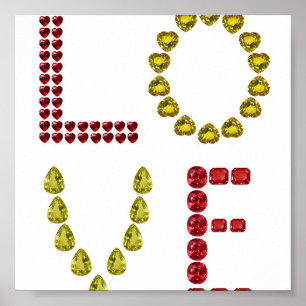 Love made with Gemstones Poster