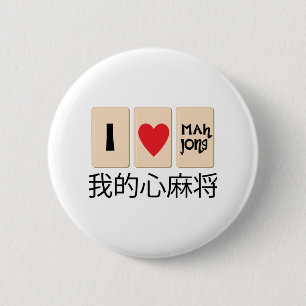 Love Mah Jong 6 Cm Round Badge