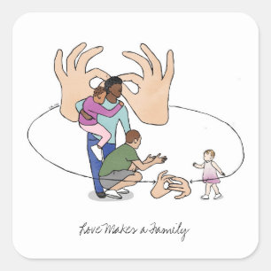 Love Makes a Family Adoption ASL Sticker