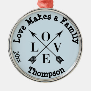 Love Makes a Family Adoption Personalised Ornament