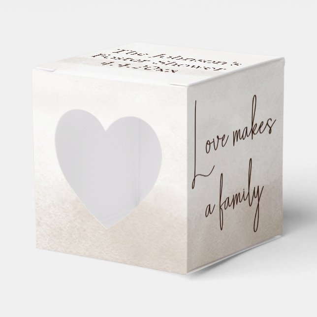 "Love Makes a Family" Boho Adoption Shower Favour Box (Front Side)