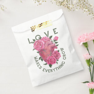 Love Makes Everything Grow – Romantic Floral Art  Favour Bag
