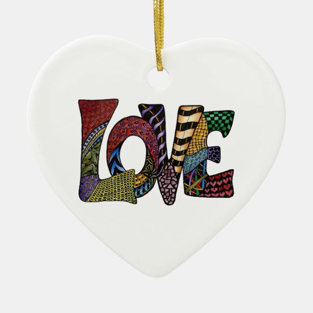 LOVE makes the world go 'round Ceramic Ornament (Front)